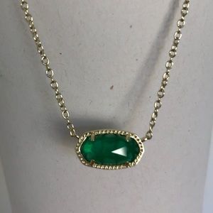 Kendra Scott Elisa Emerald Gold Necklace